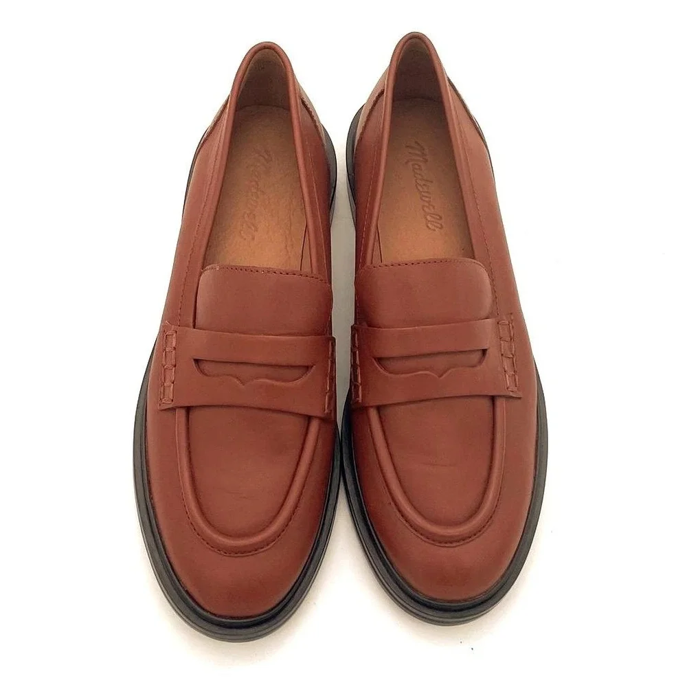 NWOT Madewell Tan 100% Genuine Leather Classic Preppy Academia Loafer 8.5